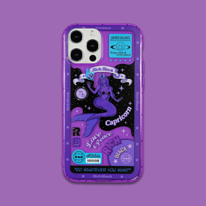 RichBlack原创设计 星座系列摩羯座紫手机壳适用于苹果15iPhone14ProMax
