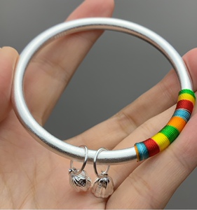 纯银手镯闭口古法春彩两生花一生一世一双人厂家福利款