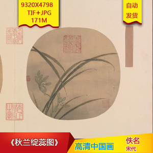b050504《秋兰绽蕊图》宋代佚名作品9320x4798像素高清国画素材