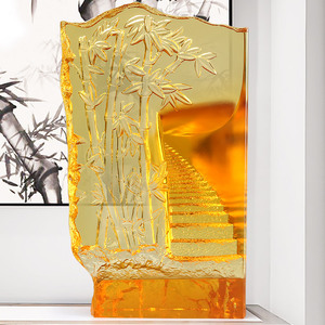 琉璃步步高升摆件办公室桌商务装饰工艺品送领导客户升职纪念礼品