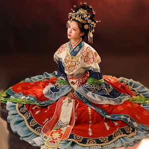 衔泥小筑神仙图-清冬女神 原创汉服元素女装重工刺绣传统云肩礼服