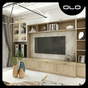 我乐全屋定制电视背景墙一体组合柜满墙客厅现代简约卧室整体家具