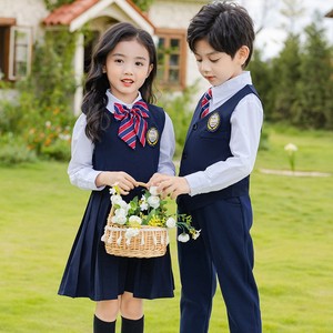 儿童合唱服小学生班服男童主持马甲西装三件套英伦朗诵演出服女童