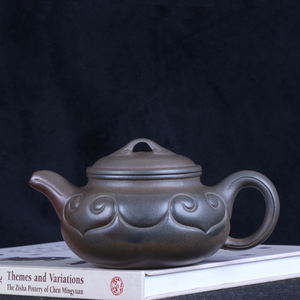 台湾回流老茶壶宜兴原矿紫砂名家早期顾景舟纯手工窑变仿古如意壶