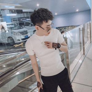 2022春季新款潮男短袖t恤社会小伙网红同款潮流打底衫帅气半袖潮