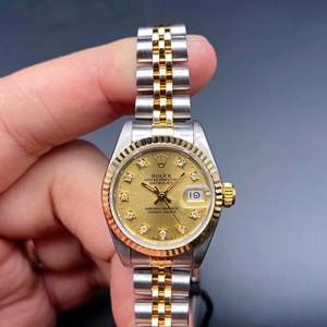 二手劳力士日志69173 机械手表女款18k金瑞士腕表26表径