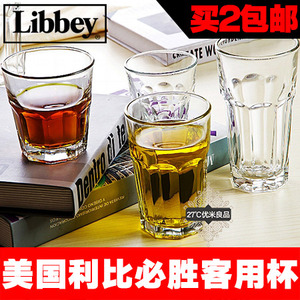 加厚玻璃杯美国Libbey利比 必胜客水杯 八角杯茶杯耐热家用果汁杯