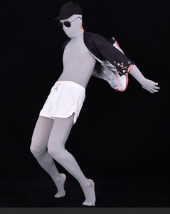 80d莱卡任意剪五指五趾男士连身袜200斤大码diy全身头套连体丝袜