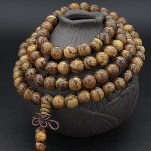 越南花奇楠木108颗8mm佛珠手链项链沉香木饰品念珠文玩男女款送礼
