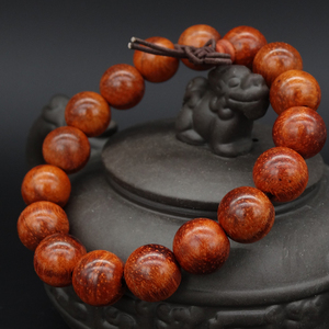 猫眼红檀木手串小叶红檀红花梨木12mm佛珠手串手链男女款饰品手串