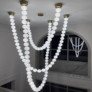 后现代设计师吧台服装店咖啡厅展厅法式轻奢客厅珍珠项链吊灯loft