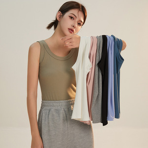 纯棉托胸背心女