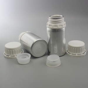 厂家直销50ML防盗盖子螺口铝配大白盖空瓶美容化工电解液分装铝罐