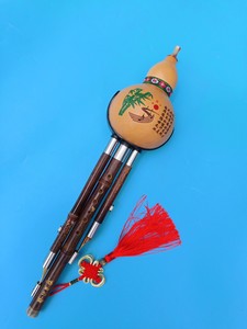 嫣航之韵民族乐器   紫竹5装饰套  高档演奏型（防摔款）葫芦丝