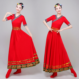 广场舞藏族服装表演舞蹈演出女成人藏族衣服女民族风新款套装2022