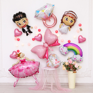芭蕾舞蹈铝膜气球女孩男孩宝宝儿童生日派对party装饰背景墙布置