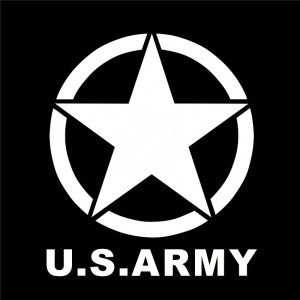防水反光汽车贴纸电动摩托军事战争二战盟军五星680美国陆军标