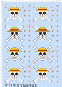 动漫手办 one piece 海贼王(海盗船)通用标志.专用水贴【01051e】