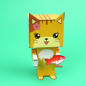 纸偶立体小猫儿童手工制作幼儿园diy材料包创意粘贴益智玩具