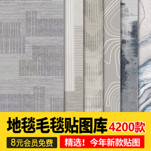 现代高清PS肌理图案客厅3d简约无缝地毯毛毯材质su贴图库3dmax