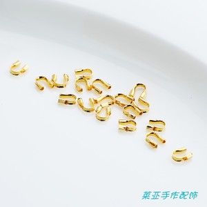 14k包金保色u型护线扣 马蹄扣diy手工绕线收尾扣 串珠护线器配件