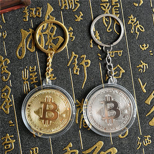 bitcoin比特B纪念币钥匙扣btc钥匙挂件以太硬币莱特金币挂饰礼物