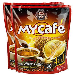 咖啡树马来西亚原装进口槟城榴莲咖啡600g*2袋装四合一速溶白咖啡