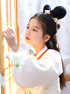 汉服儿童发饰古装发包女童古风头饰长歌行假发包古代造型发髻套装