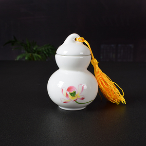 陶瓷迷你葫芦密封罐 药丸香x粉胶囊化妆品护肤瓶子古风丹药茶叶罐