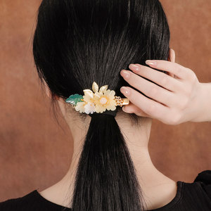 凤仪(饰品)古风头饰后脑勺一字夹发卡夹子发夹顶夹女夹发饰后夹