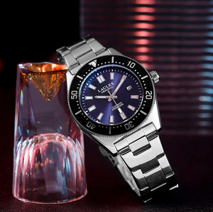 （清仓）LAULEX全自动扫秒机芯豪华品牌带历商务不锈钢石英手表