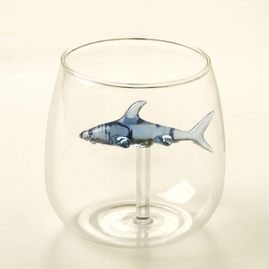 鲨鱼杯创意个性酒瓶 伏特加水晶玻璃鲨鱼酒杯 红酒瓶鸡尾酒空瓶