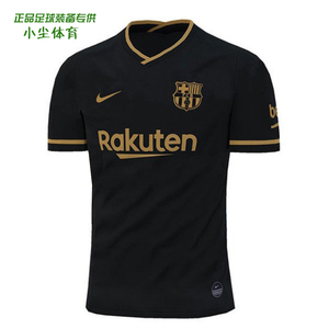 【正品足球】20-21巴萨客场球衣黑金短袖球迷版足球服球员版队服