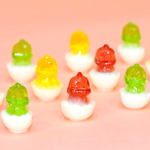 怡可诺4d恐龙蛋混合果汁橡皮糖立体软糖散装混合水果qq糖小零食