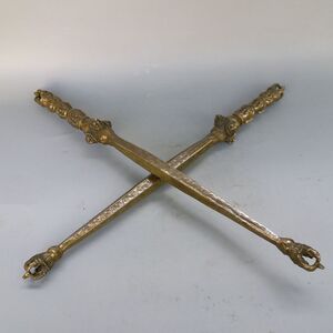 包邮热卖纯铜金刚杵 金刚撅 降魔杵 长戬 四楞锏韦陀法器铜器