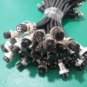 加工焊接GX16航空插头座公母对接新能源医疗延长连接视频线束定制