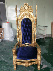 欧式龙椅国王高背单人椅子帝王椅黑色玻璃钢实木成人布艺皮革家具