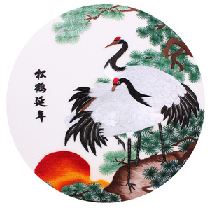 苏绣diy套件初学针迹扫描松鹤延年仙鹤马虎熊猫动物自学刺绣图案