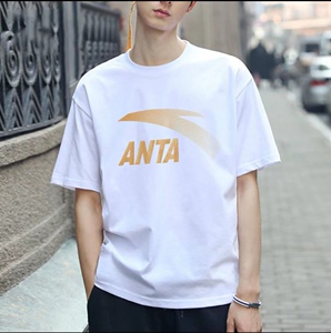 安踏短袖男t恤夏季男士体恤运动半袖纯棉圆领宽松透气休闲上衣男