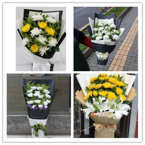 清明节黄菊白菊花束上坟扫墓临沂市沂南郯城县鲜花葬礼悼念告别花