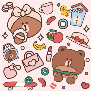 布朗熊贴纸电脑