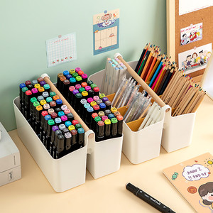 超大容量笔筒收纳盒水彩笔儿童画笔铅笔彩色笔蜡笔马克笔女孩文具