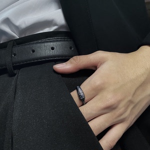 h1007 活口衔尾蛇男生戒指镀银欧美暗黑开口可调节ins小众单身戒