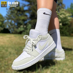 哄哄专卖店淘宝牛哄哄 air jordan 1 low spruce aura aj1云杉白薄荷