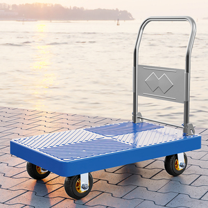 小推车拉货家用拖车手拉车搬运车折叠便携板车静音搬货轻便平板车