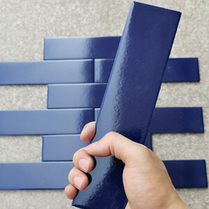 6*20老款深蓝色农村墙面砖乡村自建房钴蓝条形砖纯蓝色老式外墙砖