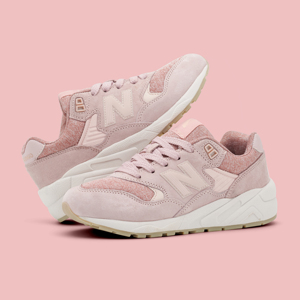 韩国新款新百伦正品nb580hp樱花粉复古运动女鞋校园风bf情侣男鞋