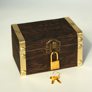 小男孩子寻宝藏探险游戏仿古代表演活动财宝道具木盒带锁海盗宝箱