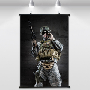 狙击手 特种兵 狙击枪 部队 海报 装饰画 墙画贴画挂画 实木相框