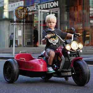 双人挎斗儿童电动车可坐人充电男女宝宝玩具带遥控三轮两座摩托车